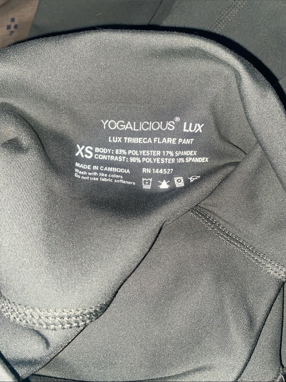 Yogalicious Lux Tribeca Flare Pant Leggings Gray Blue XS Pockets Sexy Athletic W